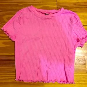 Hot pink shein crop top size small
